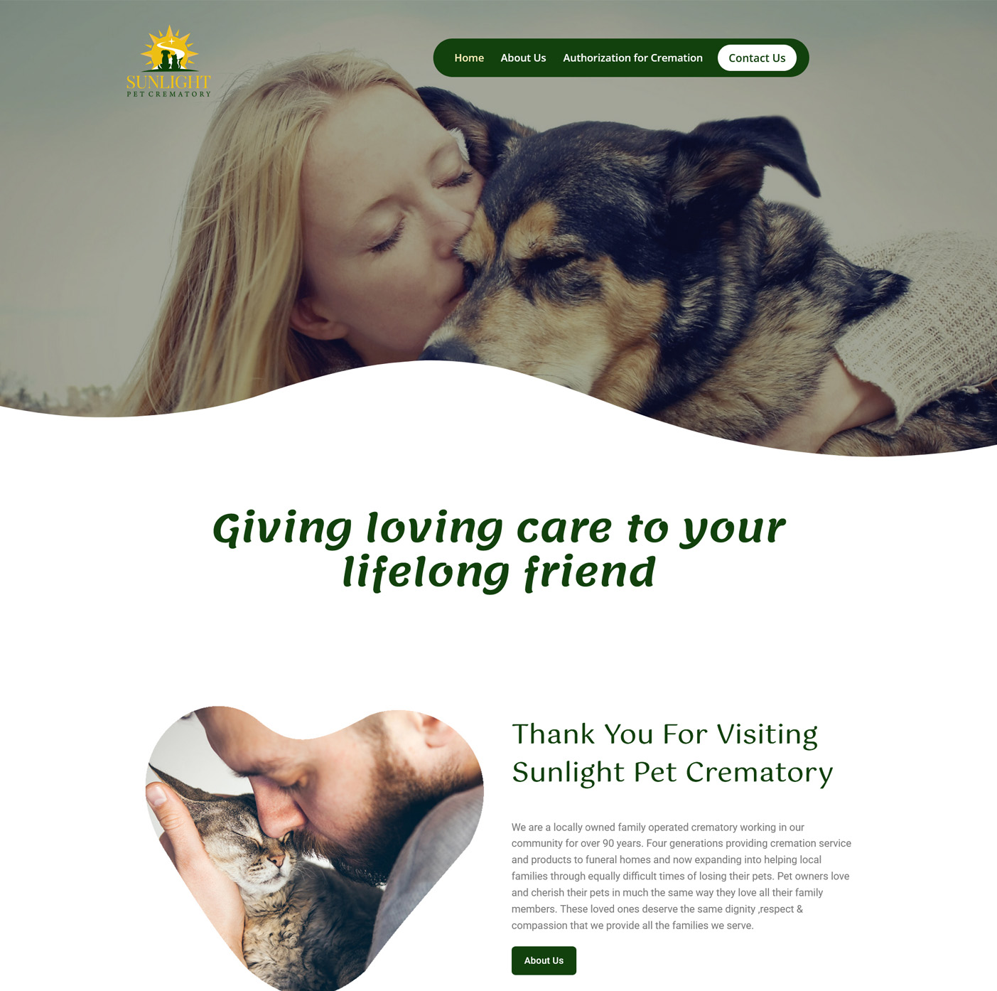 sunlightpetcrematory website home
