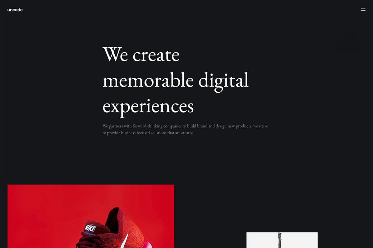 demo homepage Portfolio Minimal Uncode 2026