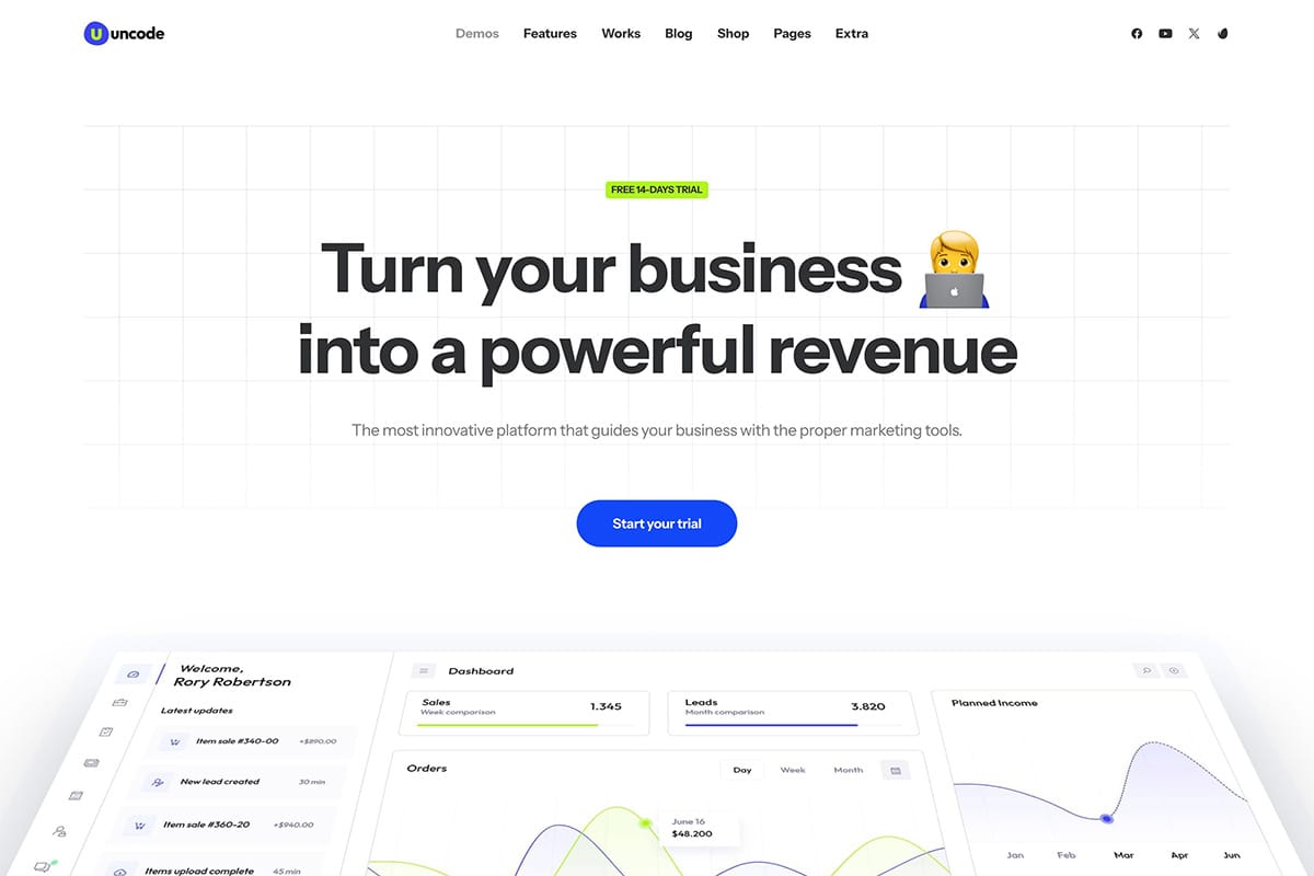 Demo media 1489835792 19 demo homepage Creative Software Uncode 2025
