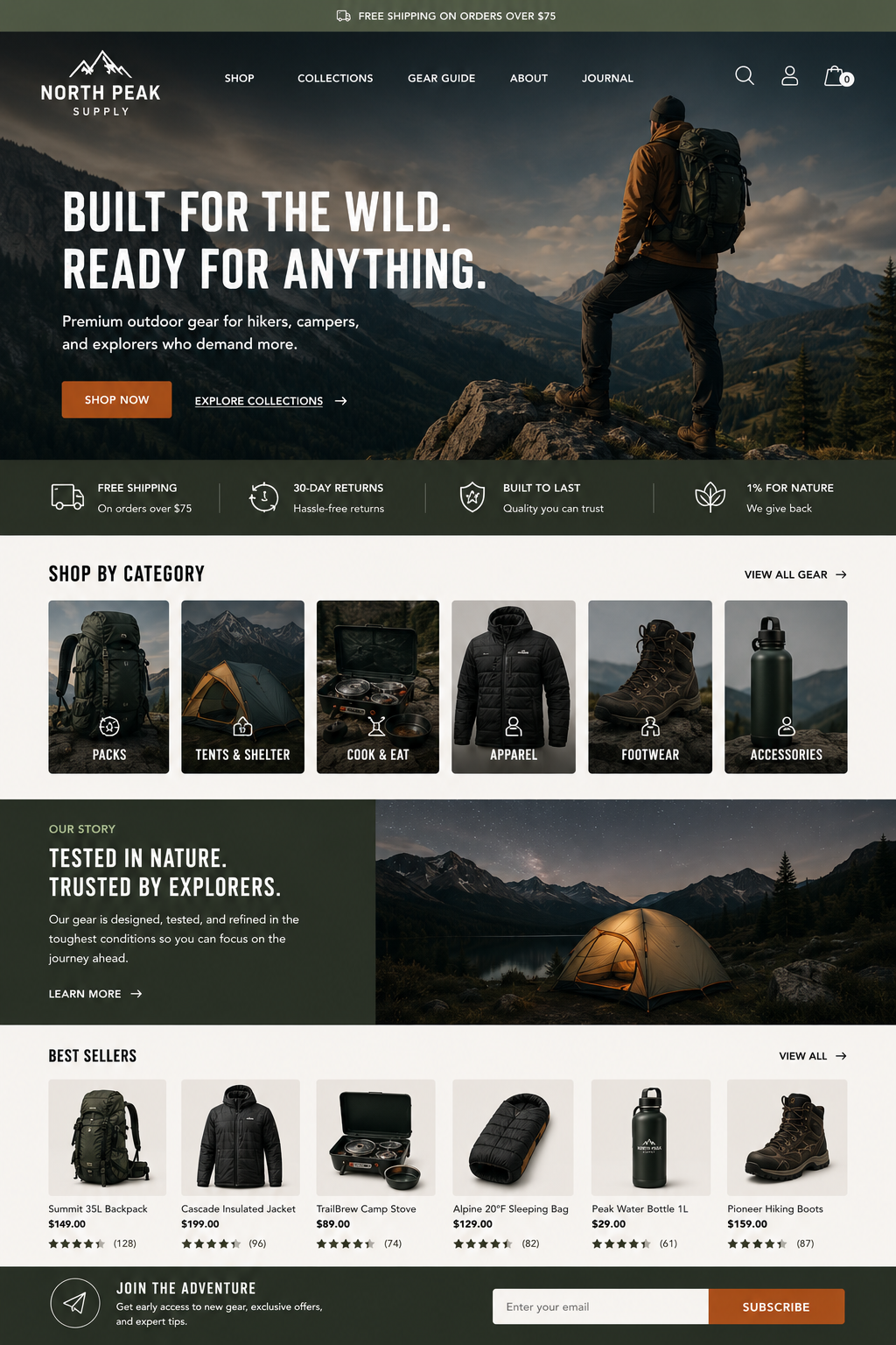 north peak supply homepage